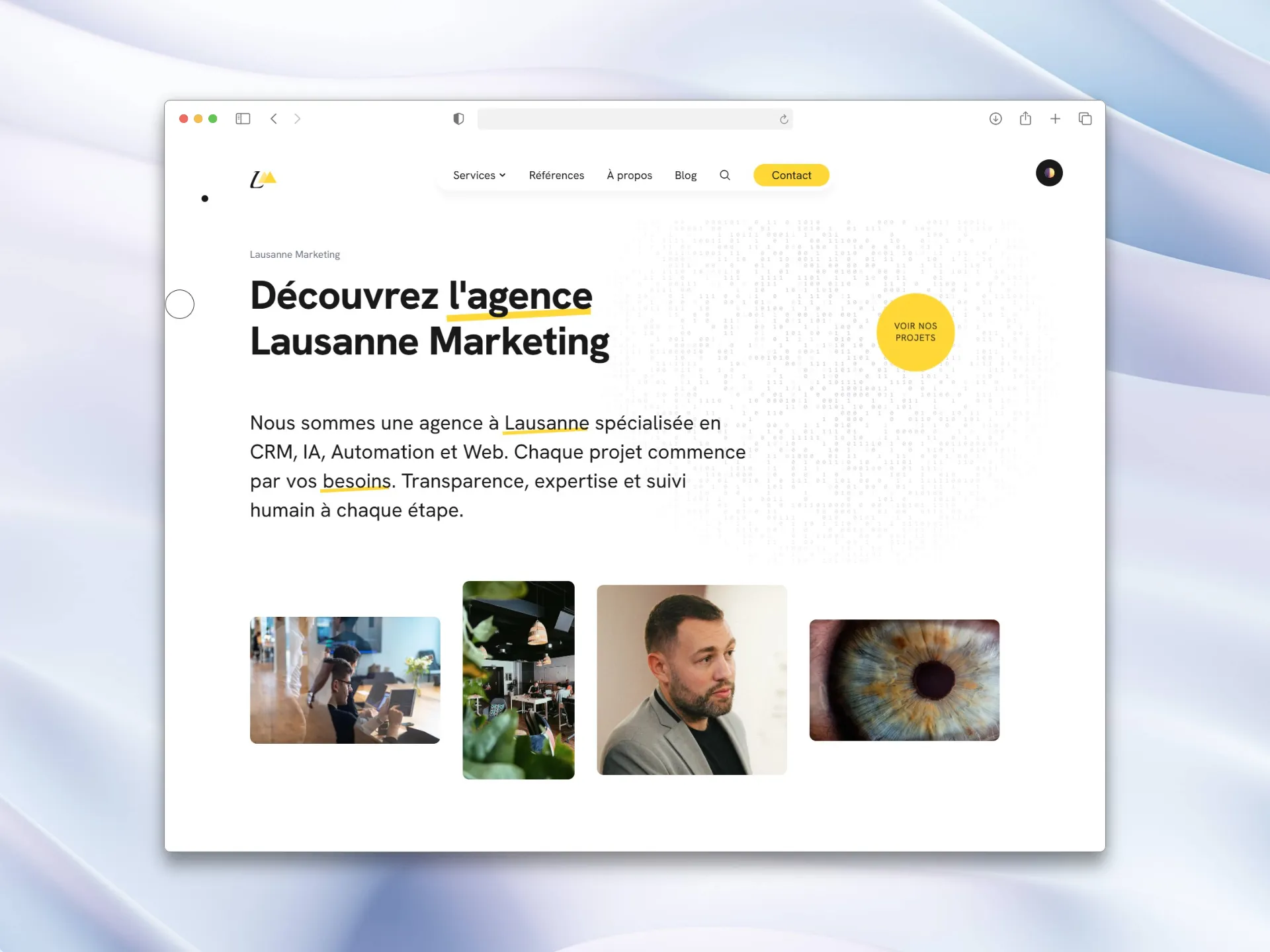 Page d'accueil du nouveau site lausanne.marketing après la migration vers Astro