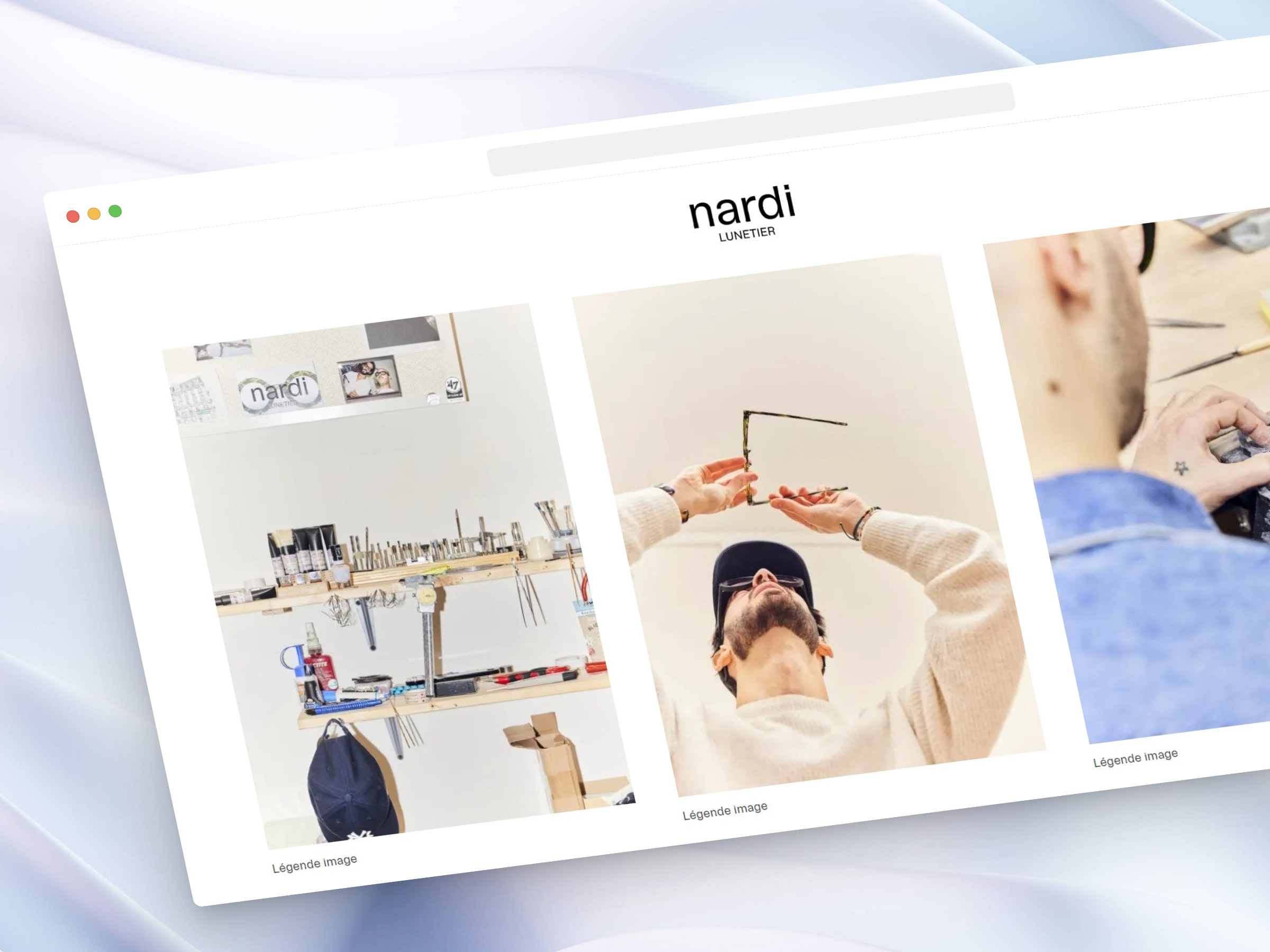 Page Artisans du site nardi lunetier
