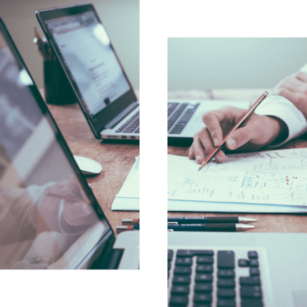 Deux personnes qui discutent et travaillent ensemble