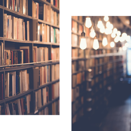 Bibliothèque cosy avec une lumière tamisée et des centaines de livres pour illustrer les publications de Lausanne Marketing.